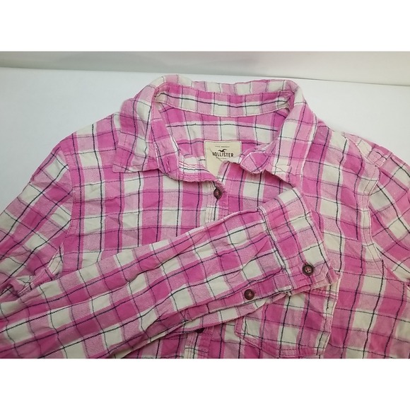 Hollister Womens Plaid Flannel Button Up Shirt Long Sleeve Medium - Picture 1 of 5
